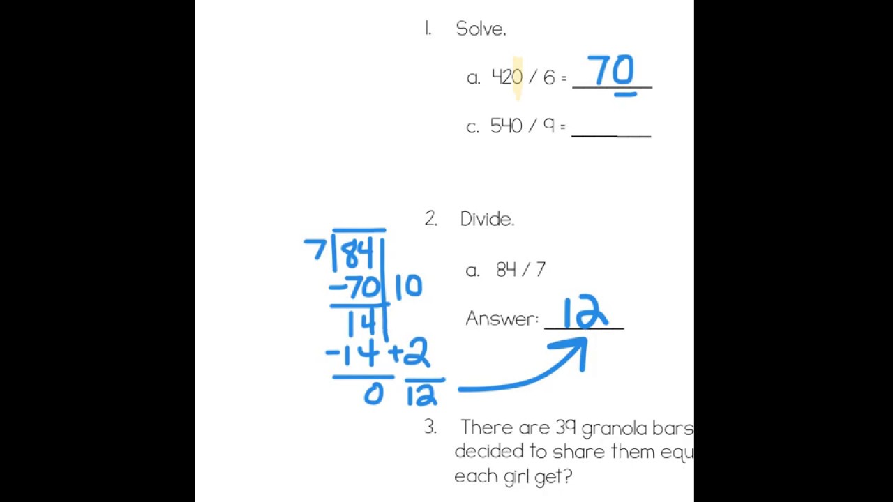 Everyday Math, 4th Grade, Unit 6 Study Guide