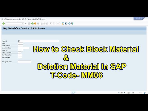 How to check Block Material in SAP : How to check material deletion in SAP : MM06