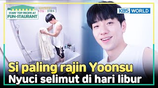 Download lagu [IND/ENG] Yoonsu serajin itu sampe nyuci selimut MANUAL | Fun-Staurant | KBS WORLD TV 240415 mp3