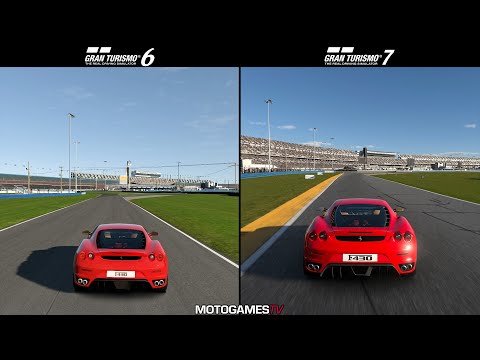 Gran Turismo 6 vs Gran Turismo 7 - Ferrari F430 '06 at Daytona International Speedway