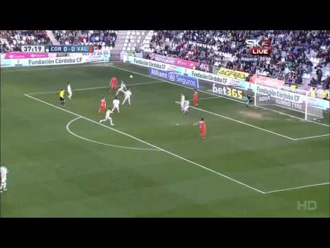 Andre Gomes Goal Cordoba 0 - 1 Valencia 2/21/2015 - La Liga