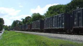 preview picture of video 'EMD Power Leads NS 64J at Bloomsbury, NJ 7/18/09'