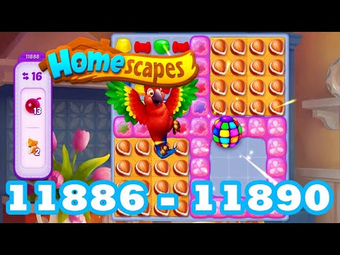 Homescapes Level 11886 - 11890 HD 3 - match puzzle Gameplay | android | IOS | 11887 | 11888 | 11889