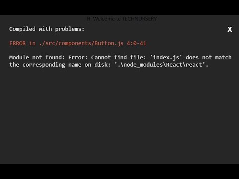 Cannot Find File Index Js Does Not Match The Corresponding Name On Disk Node Modules React Module