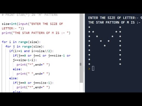 Python Pattern Program Print Star In Letter M Pattern