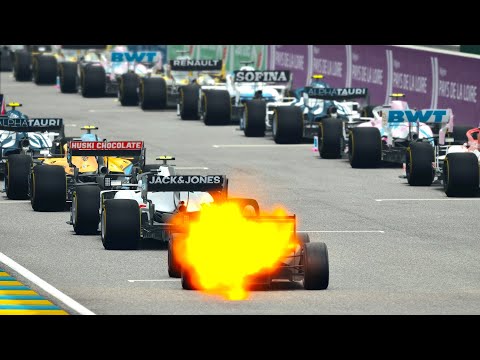 F1 2020 Cars vs Formula Jet Engine at Le Mans 24h Circuit