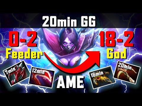 Dota 2 7.29D AME Carry Templar Assassin guide from feeder to god.20min win the game
