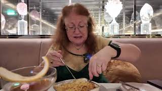 Celebrity Edge Main Dining room. Dinner in Normandie and lunch in Cospmopolitan