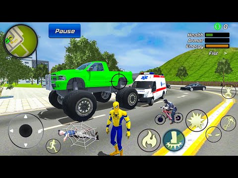 Spider Rope Hero Gangster Crime - Monster Truck at Vegas City - Android Gameplay
