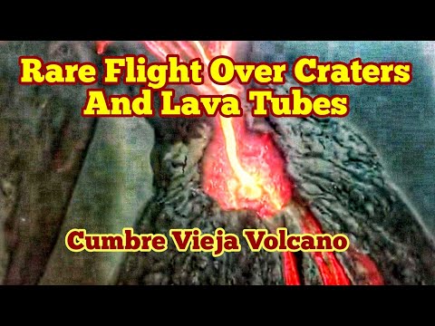 Rare: Flight Over 🌋Craters🌋 And Lava Tubes Of Cumbre Vieja Volcanic Eruption
