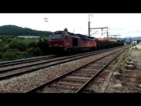 Comboio Mercadorias Takargo  euro 6000+14 vagões madeireiro.📍Darque📍. Tuy-Ramal Louriçal.