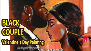 African Love | Valentine´s Day DIY Painting | Black Couple