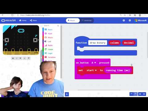 MakeCode for micro:bit - Binary Stopwatch