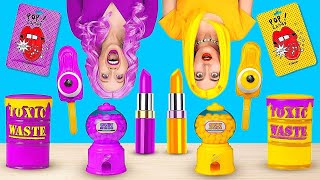 Download lagu EAT ONLY ONE COLOR OF FOOD FOR 24 HOURS! PURPLE VS YELLOW Food by 123 GO! FOOD mp3