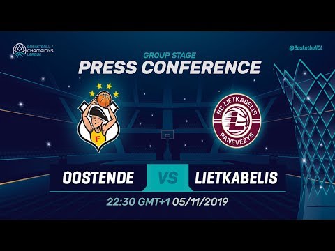 Filou Oostende v Lietkabelis - Press Conference - Basketball Champions League 2019-20