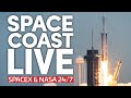 Space Coast Live: 24/7 Views of NASA, SpaceX Falcon 9 Operations, and Starship Pad Construction