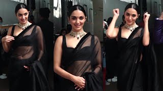 Kiara Advani Looks Stunning In Transparent Black Saree | Manastars
