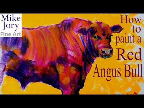 Thumbnail of How to paint a Red Angus Bull using interactive acrylic