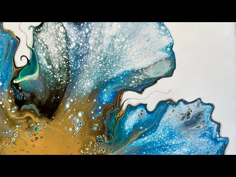 Fluid Art Bloom #3 🌸💙 Beginner ~ Dutch Pour ~ Acrylic Pouring