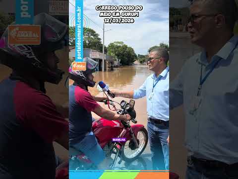 Forte chuva faz Córrego do Meio em Gurupi transbordar