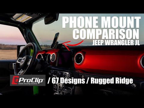 Jeep JL/JT Phone Mount Comparison - ProClip vs 67 Designs vs Rugged Ridge Installed