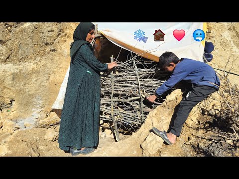 Homeless Mother Builds a Door for Her Magical Cave to Escape Cold