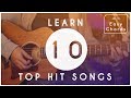 How To Play 10 Top Hit Songs for Beginners | Guitar Tutorial | Easy Chords and Melody Tabs