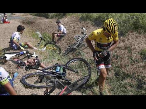 Massive crash in Tour de France 2015 (stage 3)
