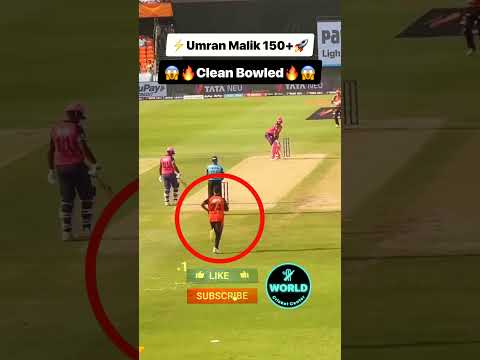 Umran Malik 150+ Clean Bowled🔥⚡ #shorts #cricket #umranmalik #cricketlover