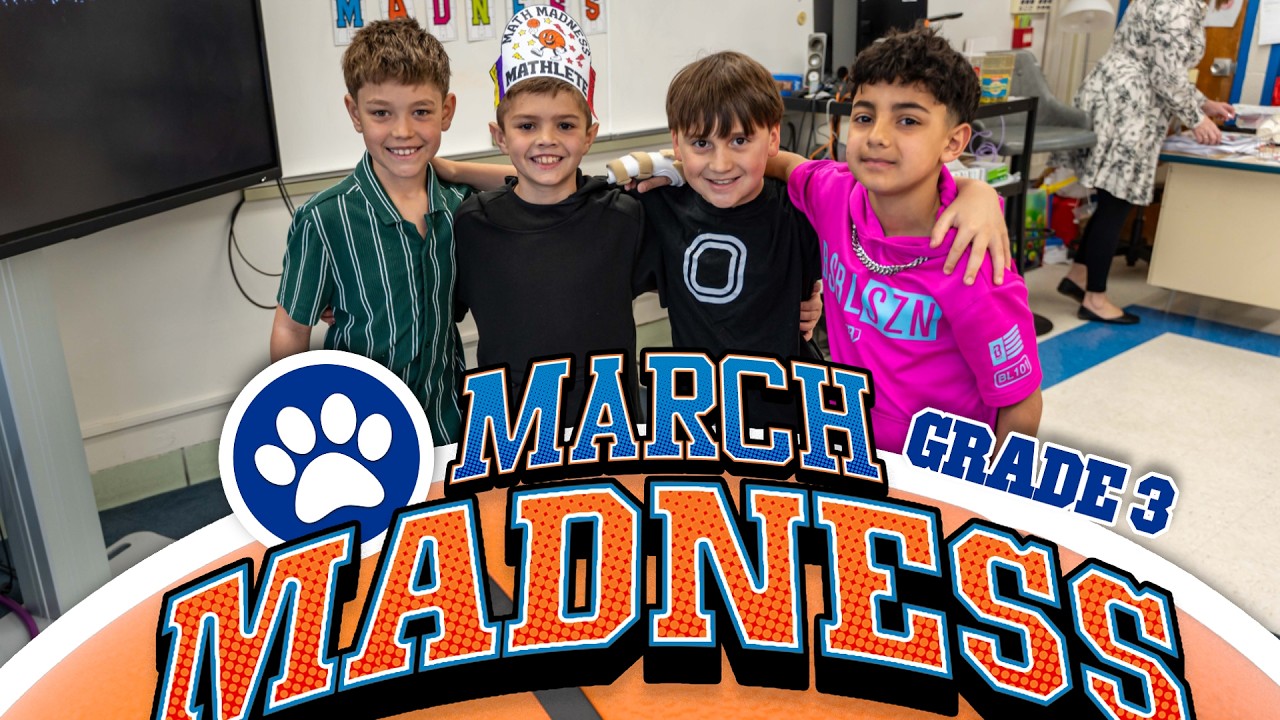 Third Grade reviews Math & English in March Madness Centers!