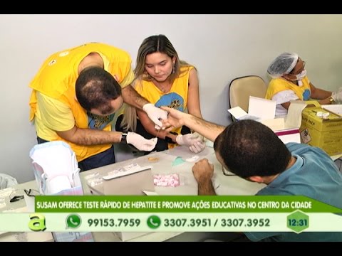 SUSAM oferece teste rápido de Hepatite e Promove ações Educativas no centro da cidade