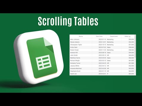 How to Create Scrolling Tables In Google Sheets