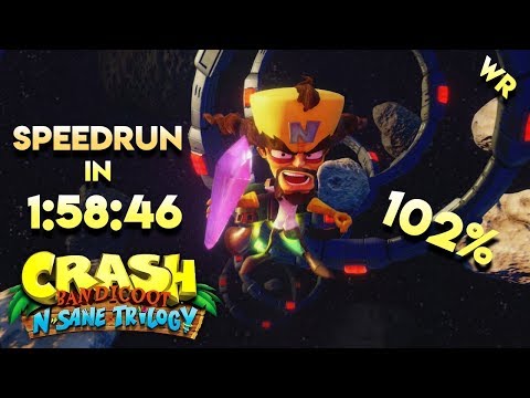 Crash Bandicoot 2 N.SANE TRILOGY 102% IN 1:58:46  [WORLD RECORD]