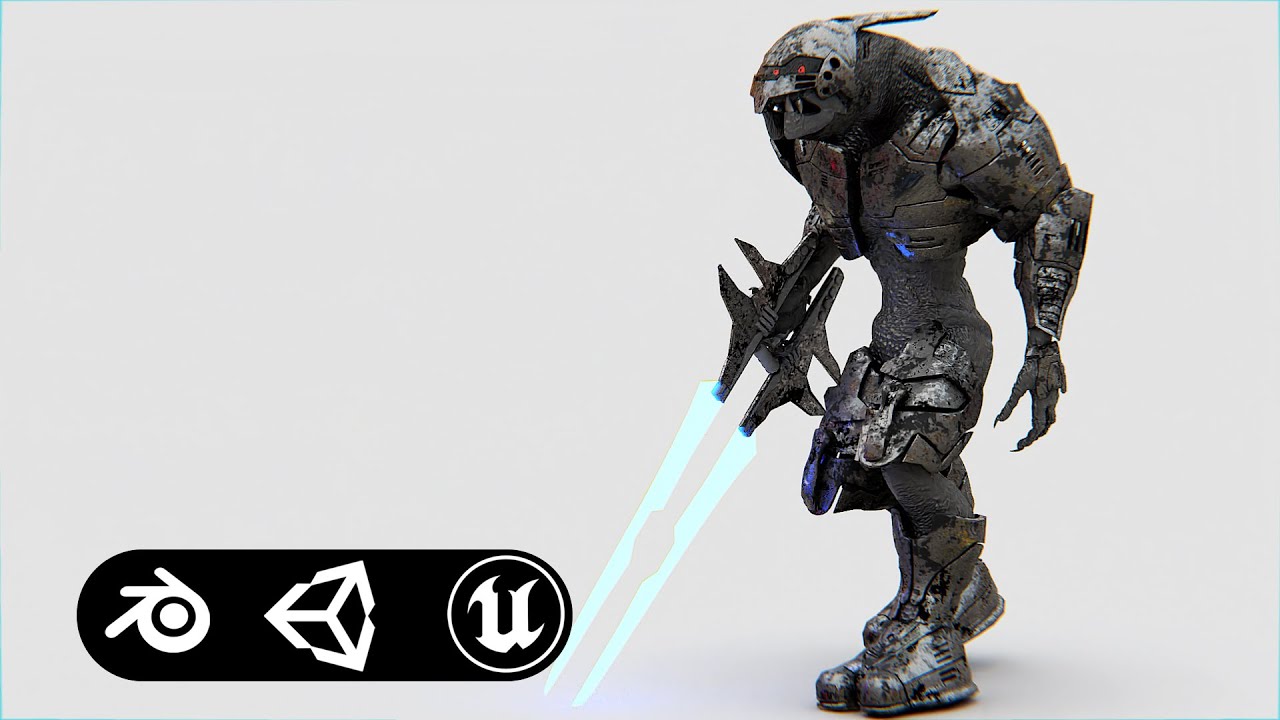 Alien Trooper Phofosh Auto-Rig Pro Rigged For Mixamo Unreal Engine Unity 3D Model