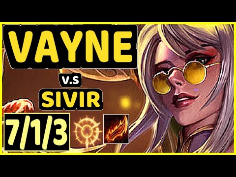 YEN (VAYNE) vs SIVIR - 7/1/3 KDA BOTTOM ADC CHALLENGER GAMEPLAY - NA