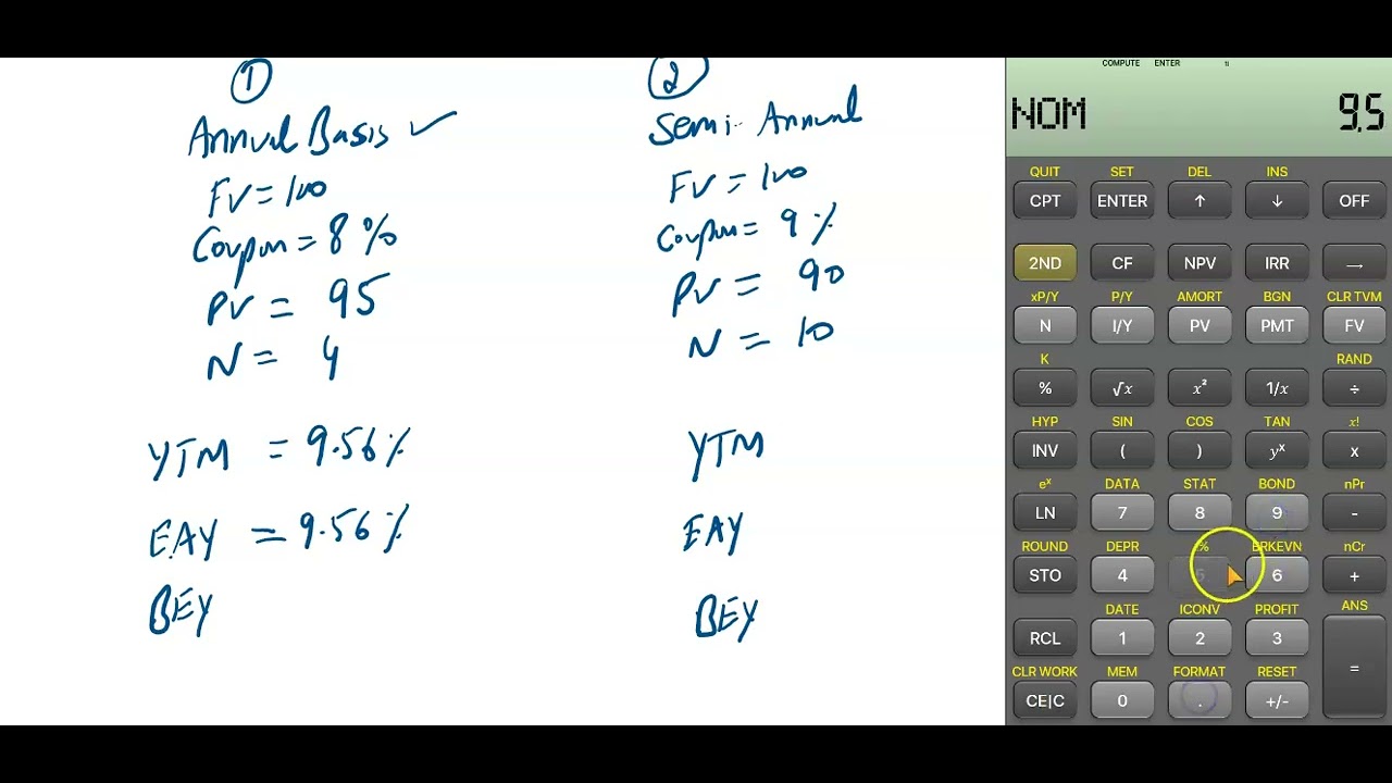 CFA level I: Fixed Income - Bond Equivalent Yield ( BEY ) & Effective Annual Yield (EAY )