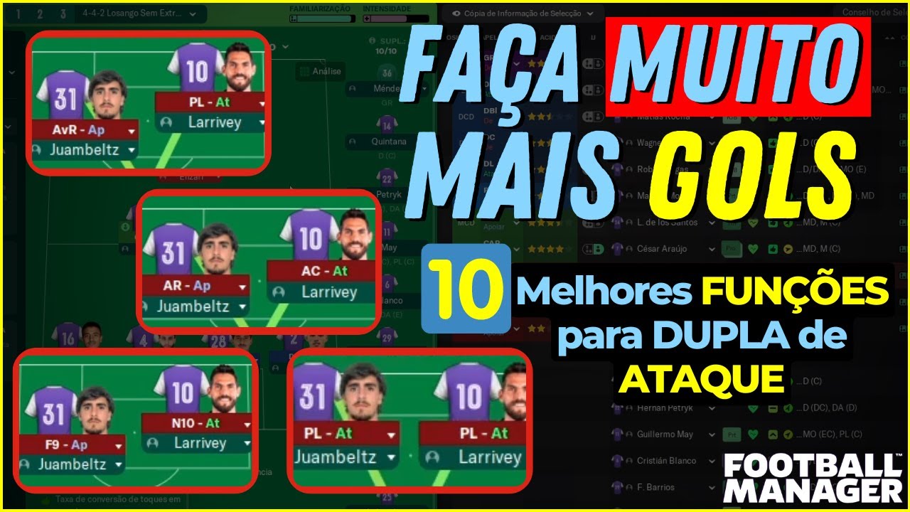 10 MELHORES COMBINAÇÕES de FUNÇÕES para DUPLA de ATAQUE no Football Manager