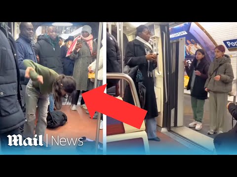 Furious passengers pin down woman for pickpocketing on Paris subway