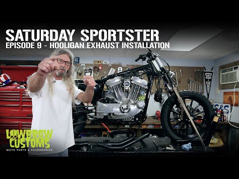 Saturday Sportster - Season 1- Episode 9 - Lowbrow Customs Hooligan Exhaust by Kerker Installation