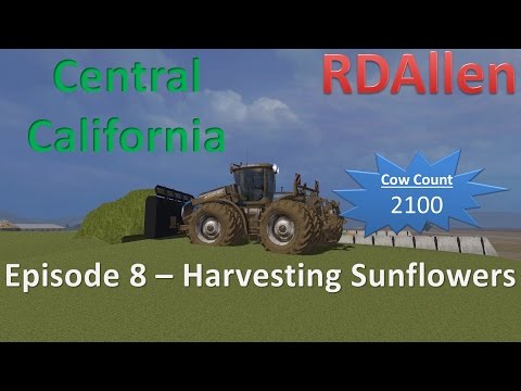 Farming Simulator 15 MP California E8 - Harvesting Sunflowers