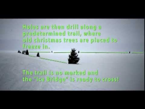 Crossing Ice Bridge to Mackinac Island 2014