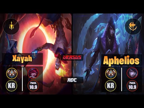 Challenger XAYAH [Lethal Tempo] (ADC) VS  APHELIOS - Challenger KR Patch 10.9