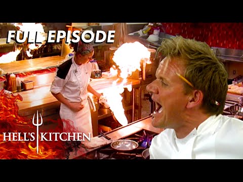 Hell's Kitchen Season 4 - Ep. 10 | Flaming Pan Sets Kitchen Ablaze | Full Episode