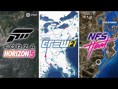 Forza Horizon 5 vs The Crew 2 vs NFS Heat | Map Comparison