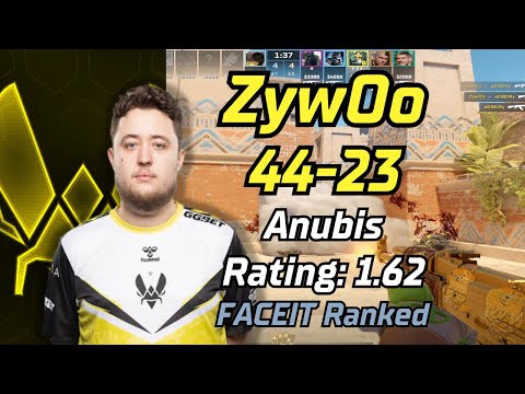 ZywOo vs jks (44-23) Rating:1.62 Anubis POV | FACEIT Ranked | Apr 18, 2024 | #cs2 #demo