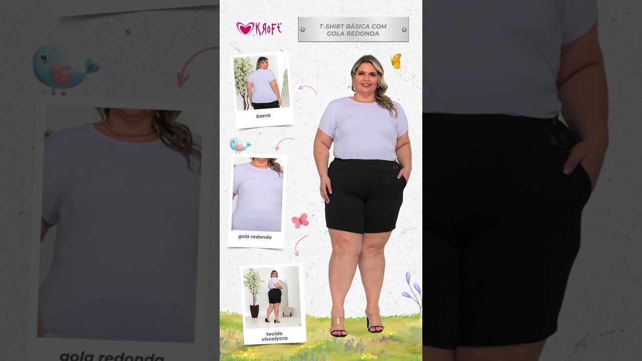 T-shirt básica com gola redonda - KROFT