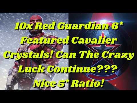 10x Red Guardian 6* Featured Cavalier Crystals! Can The Crazy Luck Continue? Nice 5* Ratio! #MCOC