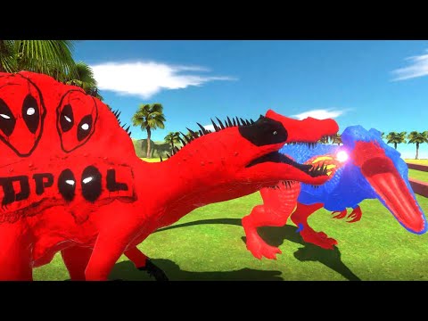 SUPERMAN T REX vs DEADPOOL SPEED RUN - Animal Revolt Battle Simulator