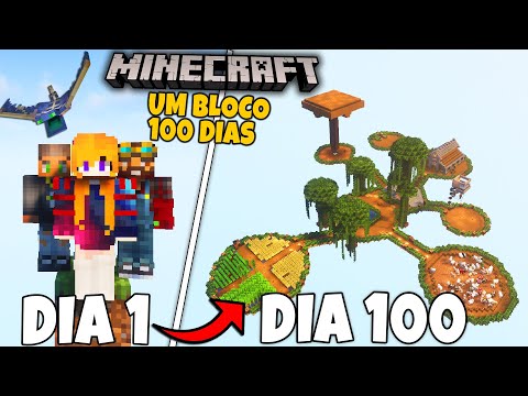 SOBREVIVEMOS 100 DIAS EM TRIO EM UM BLOCO NO MINECRAFT