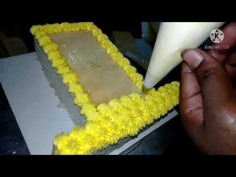how to decor cake/beautiful cake icing in bakery/Ashmitha village
